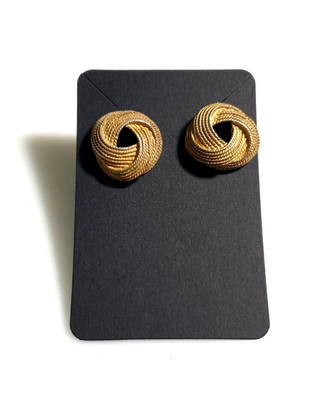 Gold Tone Twisted Rope Design Stud Earring Women Retro Vintage Mom Gift Weighted